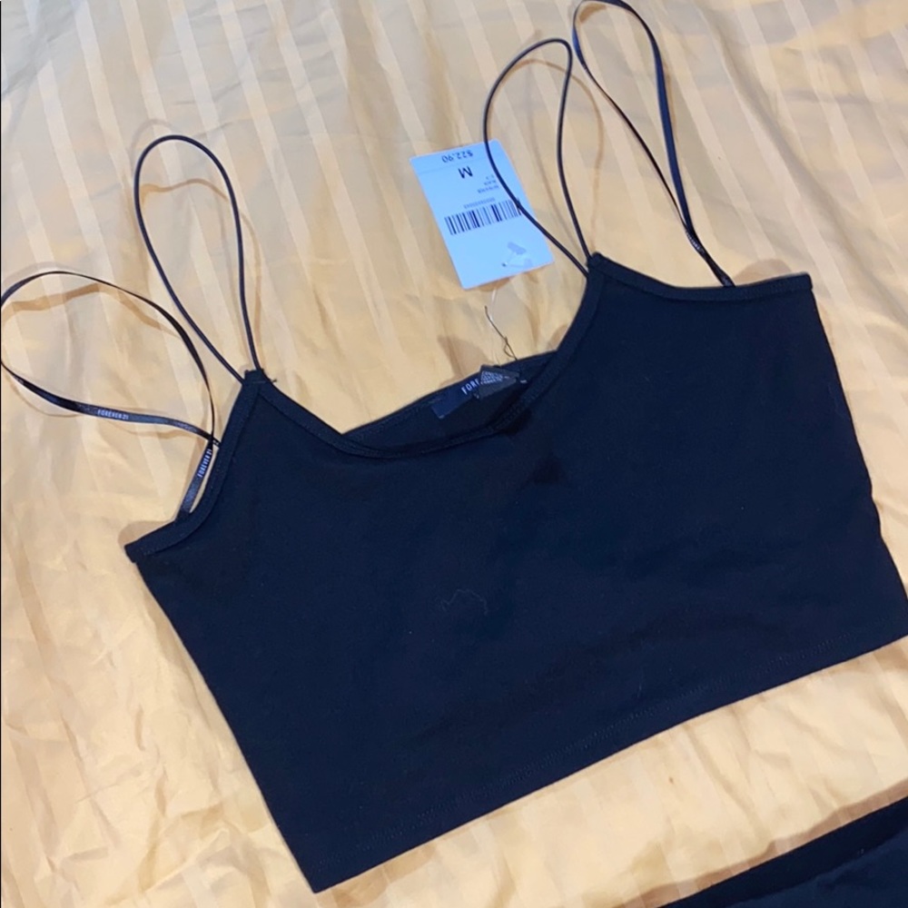 Black skirt and crop top set. Brand new